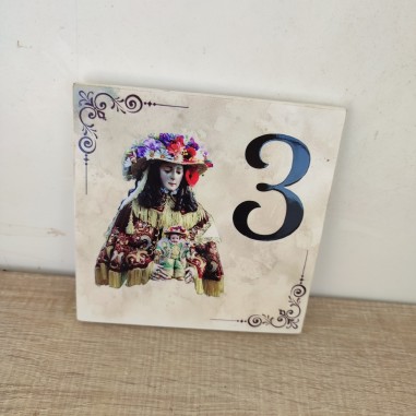 numero de casa artesanal con tematica rociera