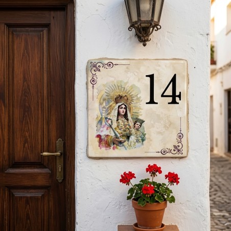 numero de puerta cuadrado virgen de clarines beas personalizado
