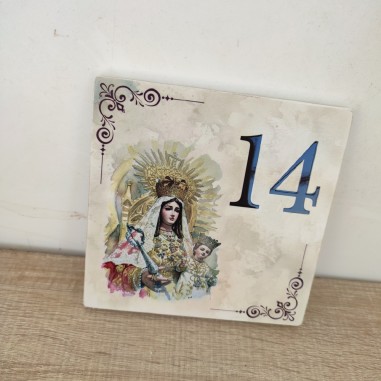 numero de casa artesanal con tematica de beas
