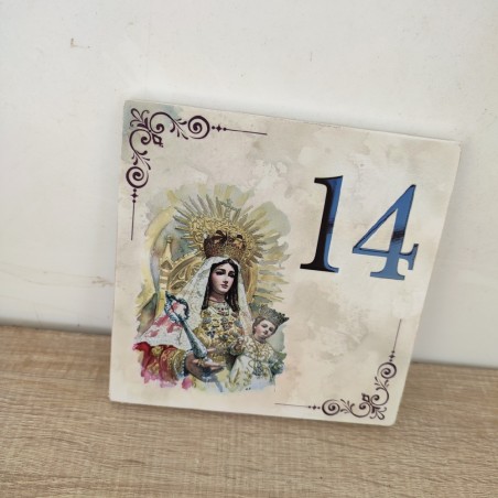 numero de casa artesanal con tematica de beas
