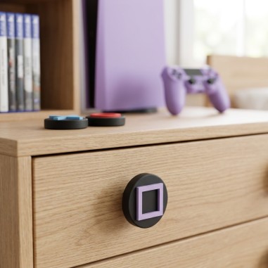 tirador decorativo de cuadrado play con relieve 3d