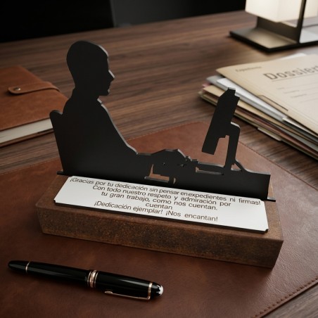 placa conmemorativa tecnologica exclusiva de Forja y Madera