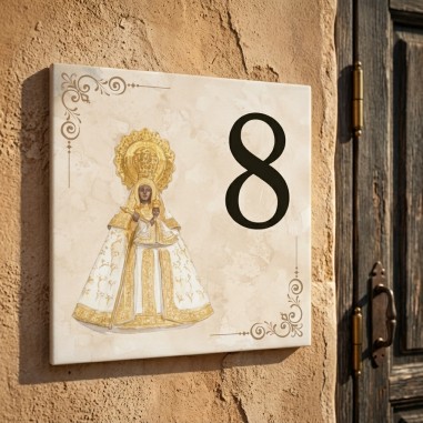 numero de puerta cuadrado virgen de guadalupe de caceres personalizado