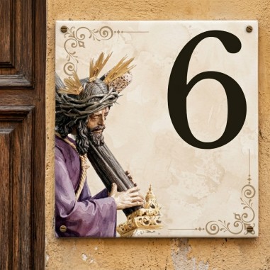 numero de puerta cuadrado jesus del gran poder personalizado