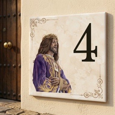 numero de puerta cuadrado cristo de medinaceli personalizado