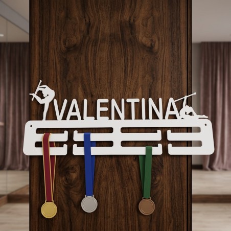 soporte para medallas de twirling baton con doble barra