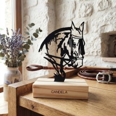 mini cabeza de caballo de madera personalizada