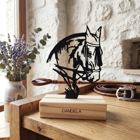 mini cabeza de caballo de madera personalizada