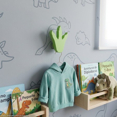 colgador de pared con huella de dinosaurio personalizado
