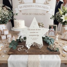 cartel de madera con forma de estrella exclusivo de Forja y Madera 2