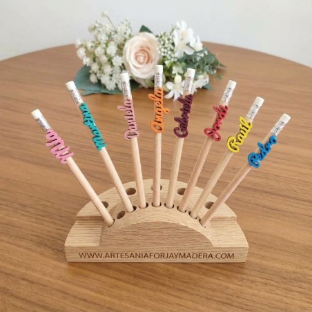 lapiz personalizado con nombre exclusivo de Forja y Madera
