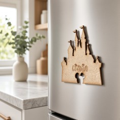 iman de nevera con silueta de castillo disney personalizado