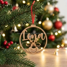bola de navidad personalizada con reno y nombre