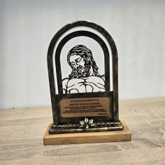 placa de agradecimiento a cristo realizada en forja 2