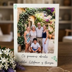 placa de regalo personalizada para abuelos con foto y texto