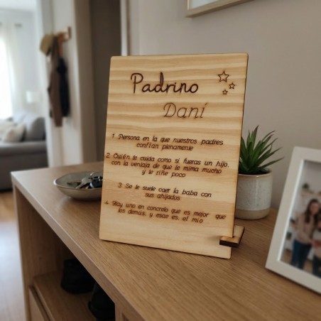 placa para padrino pequeña personalizada