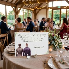 placa con ilustracion para padre en boda personalizada