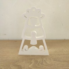 Silueta de pie de la Divina Pastora y Virgen del Rocío en forjaymadera España 2