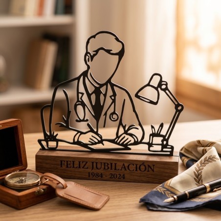 Regalo de jubilación para médico de familia en forjaymadera España