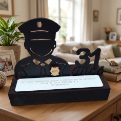 Regalo de jubilación para policía masculino en forjaymadera España