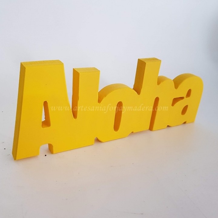 Stock Letras Aloha Amarillo
