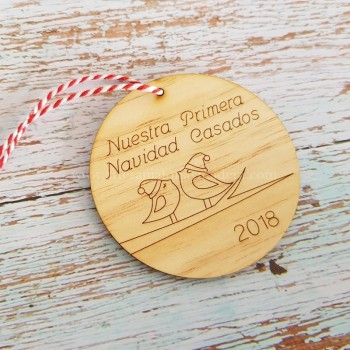 Bola Navidad Pareja Pajaros