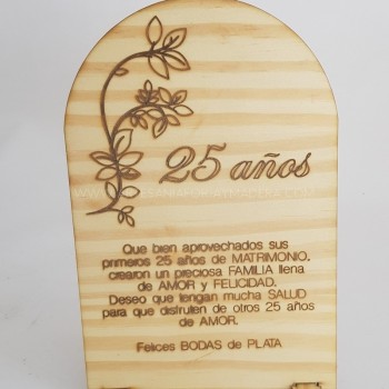 Placa semiovalada Aniversario