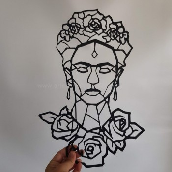 Silueta Pared Madera Frida