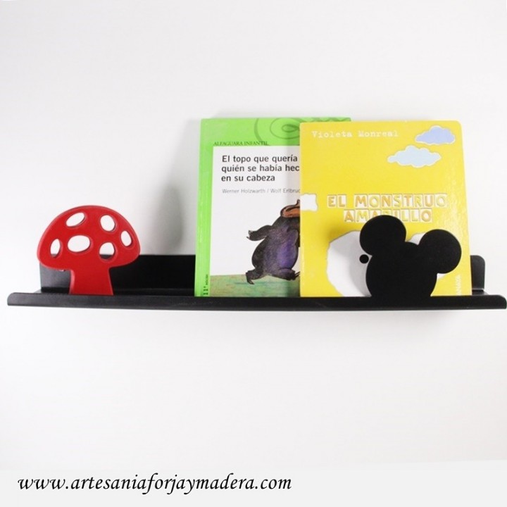 repisa metalica infantil de mickey mouse exclusiva de Forja y Madera