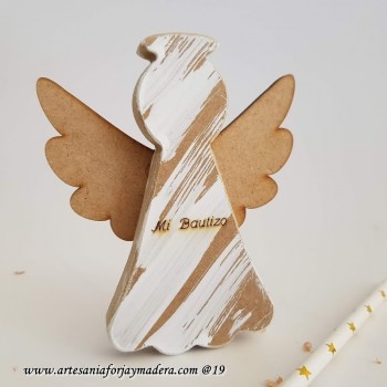 Silueta Angel con Alas de pie