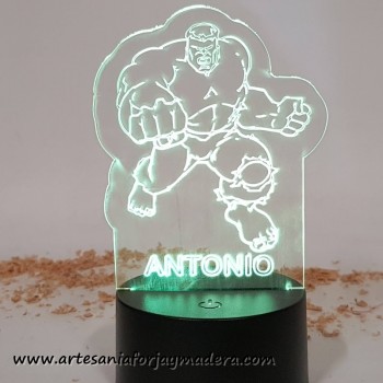 Lampara Led Hulk superheroe 2
