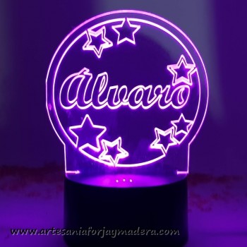 Lampara Led Redonda Estrellas