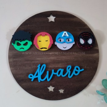 Placa 3d superheroes