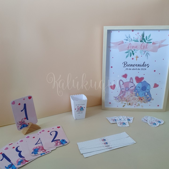 Lámina Candy Bar Stitch y Angel