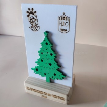 Trofeo árbol Navidad en placa 2